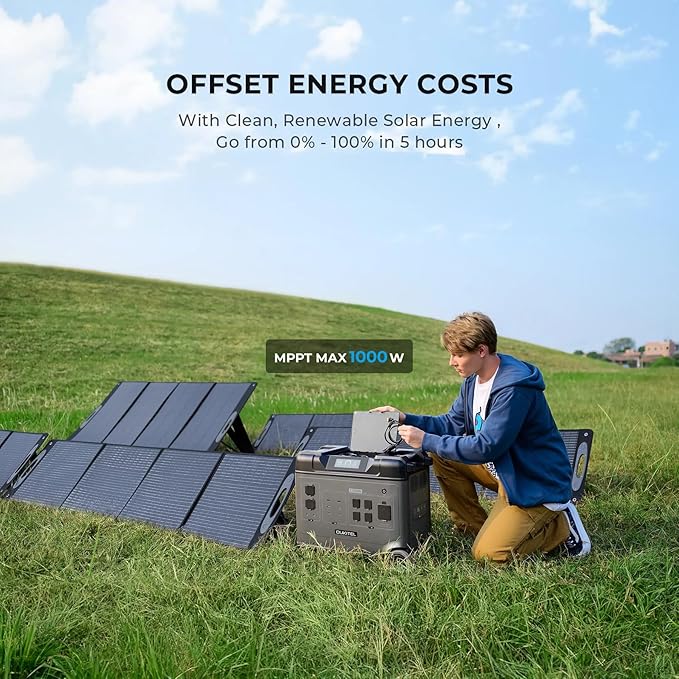 OUKITEL 5120Wh Large Capacity Solar Generator,Portable Power Station P5000 Pro With 400W Solar Panel, 5x3600W AC Output (5000W Surge),1000W MPPT Solar for Emergency, Home Backup, RV, Camping