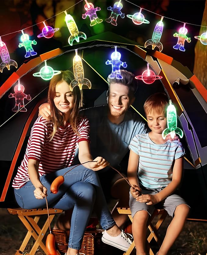 AceList Space String Lights, 50 LED Color-Changing Fairy Lights with Battery&USB Powered for Children's/Kids' Rooms, Space-Themed Party, Christmas and Bedroom Decor