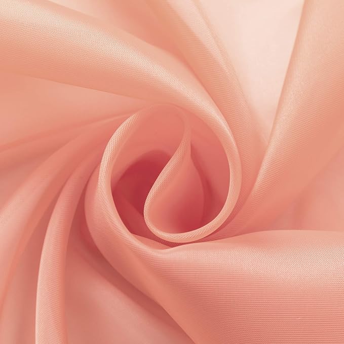DUALIFE Blush Pink Sheer Curtains 45 inches Long for Girls Room with Rod Pocket Small Short Sheer Pink Voile Window Drapes 45 Inches Long for Nursery Kitchen Bathroom Basement 52x45 Inch 2 Panels