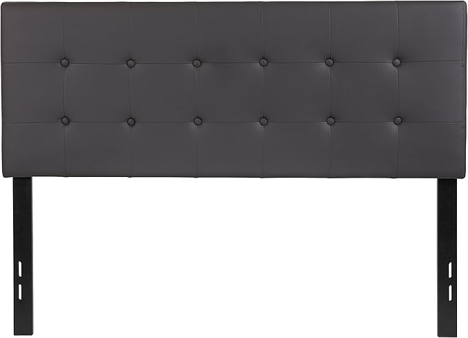 Flash Furniture Lennox Tufted Upholstered Full Size Headboard in Gray Vinyl