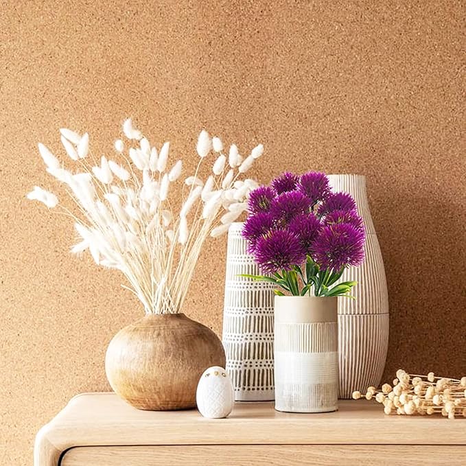 Uieke 10 Pcs Dandelion Artificial Flowers Purple Flowers Fake Plants Flower Bouquet Plastic Flowers for Home DIY Decoration Wedding Decor