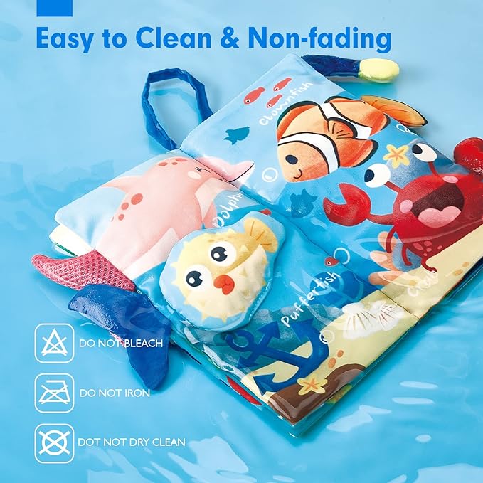 hahaland Baby Books 0-6 Months,Infant Tummy Time Toy High Contrast Sensory Baby Toys 6 to 12 Months Touch Feel Book Baby Gifts for Boy Girl 0-3 Months Book Early Learning Toy (Single Book)