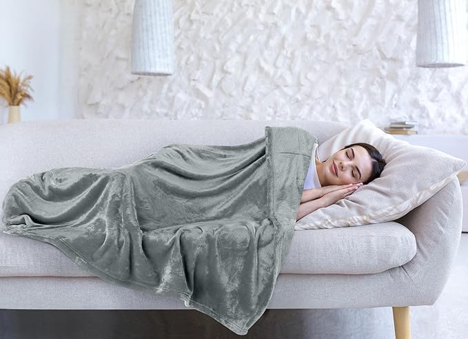 Utopia Bedding Fleece Blanket Queen Size Ash Grey 300GSM Luxury Fuzzy Soft Anti-Static Microfiber Bed Blanket (90x90 Inch)