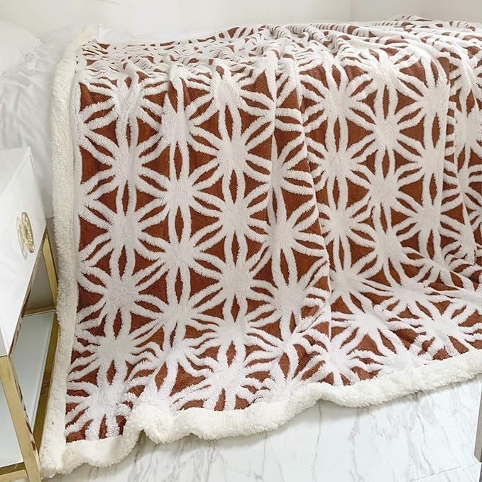 LOMAO Sherpa Fleece Blanket Fuzzy Soft Throw Blanket Dual Sided Blanket for Couch Sofa Bed (Brown, 60''x80'')