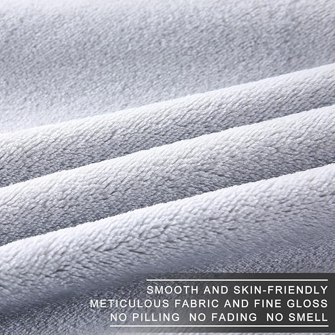 Polar Fleece Blankets King Size for The Bed Extra Soft Brush Fabric Super Warm Bed Blanket Lightweight Couch Blanket 90" x 108"(Light Gray King)