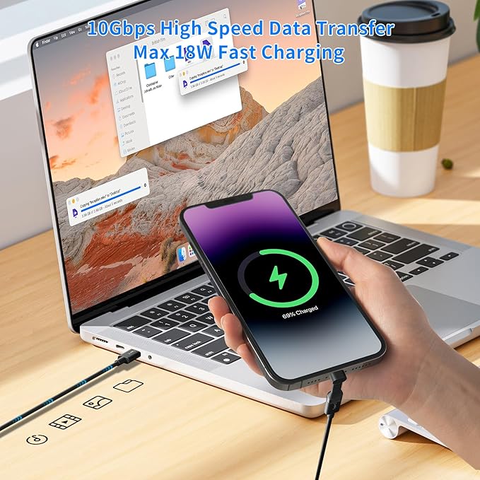 PeakDo USB-C Male to Female Adapter 90 Degree,18W Flexural USB Type C Adapter Extension for Steam Deck,ROG Ally,Switch,Laptop,Tablet and Mobile Phones,Supports 4K@60Hz,10Gbps Data Transfer(2 Pack)