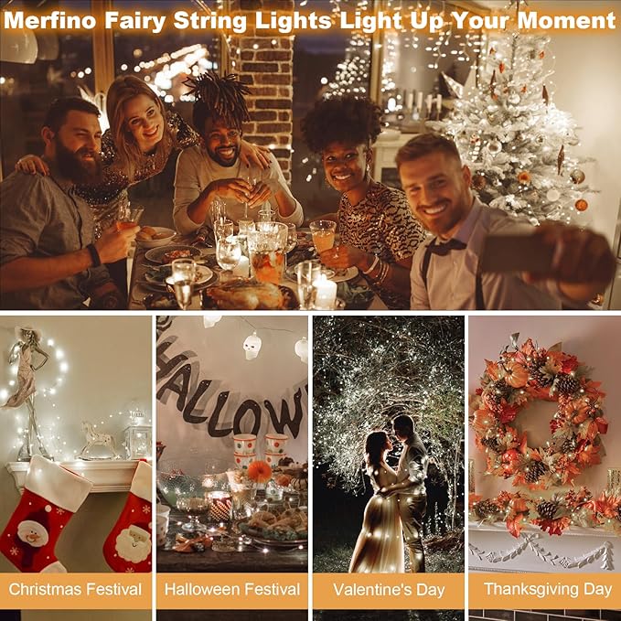 30 Pack Fairy Lights Battery Operated - 3 Speed Modes, 7Ft 20 LED String Twinkle Lights, Waterproof Copper Wire, Mini Firefly Light for Mason Jars Vases Christmas Decor, White