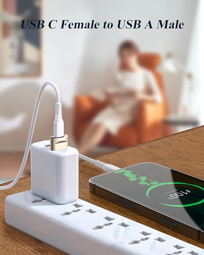 USB to USB C Adapter 4 Pack,USB C Female to A Male Charger Type C Converter for Apple Watch Ultra iWatch 7 8 SE,iPhone 14 13 12 15 Pro Plus Max Mini,AirPods,iPad Air,Samsung Galaxy S23 S22