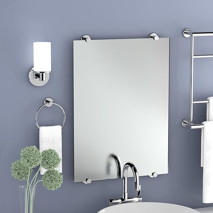 Gatco 1386C Latitude II Minimalist Bathroom Counter Top Vanity, 3x Magnification Makeup Mirror, 12.5" Height, Chrome