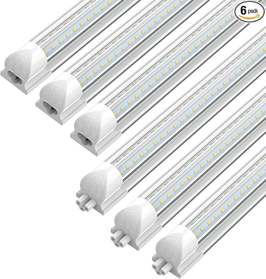 CNSUNWAY LED Shop Lights 2FT, 20W 5000K Daylight White Under Cabinet Lighting, V-Shaped Linkable T8 Tube Light Fixtures, Shop Light for Workbench, Kitchen, Workshop, ETL Listed(6 Pack)