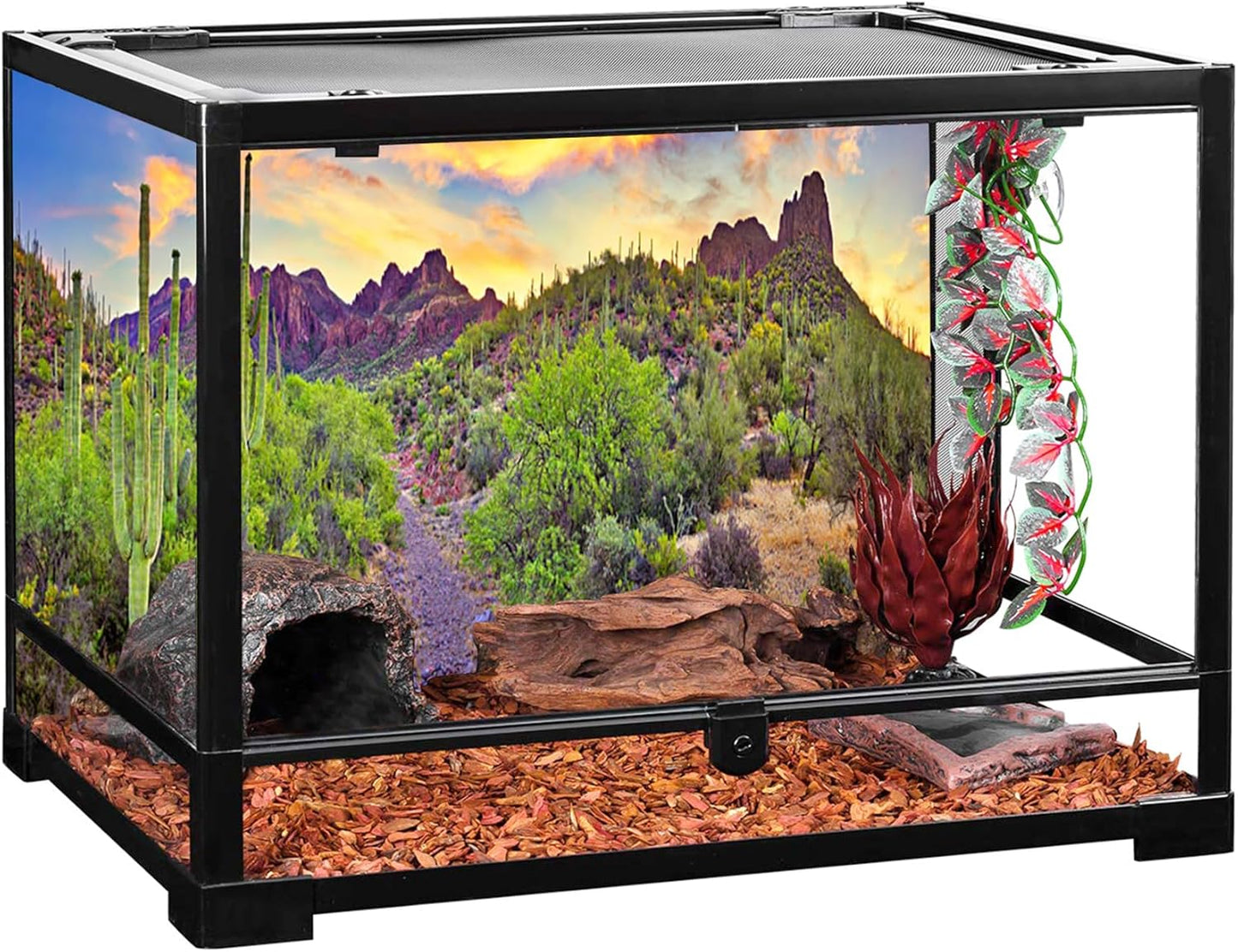 YongFoto Polyester Desert View Cactus Photo Backdrop: 72x18 inches Natural Landscape Photography Background for Reptile