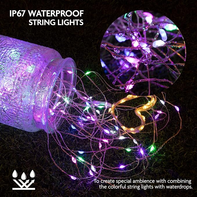 12 Pack Fairy Lights Battery Operated String Lights, 7ft 20 Led Fairy String Lights, Waterproof Copper Wire Firefly Starry String Light for DIY Wedding Party Bedroom Christmas (Multicolor)