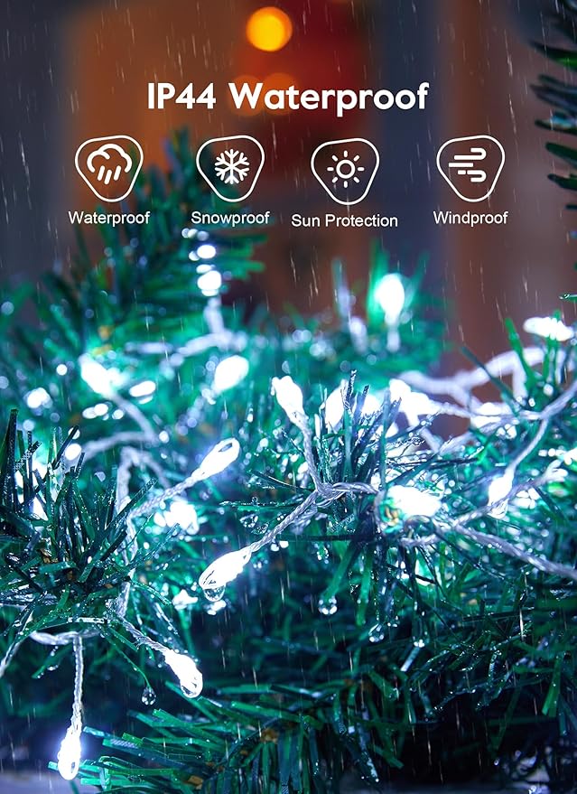 Firecracker Fairy Lights Plug in, 50Feet 1000 LEDs Cluster String Lights Waterproof Silver Wire Starry Firefly Lights for DIY Home Weeding Indoor Outdoor Christmas Tree Decorations, Pure White