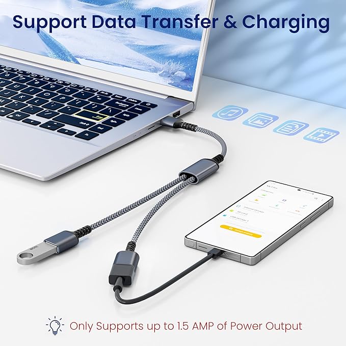 Itramax USB Splitter 1 in 2 Out 1FT,USB-A Splitter Cable 1 Male to 2 Female Split,Dual/Double USBA Port Hub Split for PC,Laptop,Keyboard,Mouse,Printer,Flash Drive,LED,Support Data and Charging
