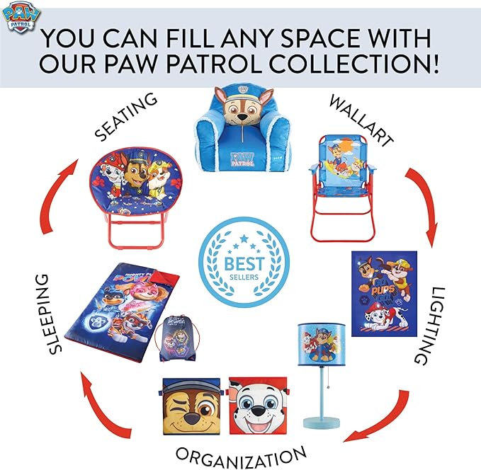 Idea Nuova Nickelodeon Paw Patrol Chase, Marshall and Skye Collapsible Children’s Storage Trunk, Durable with Lid