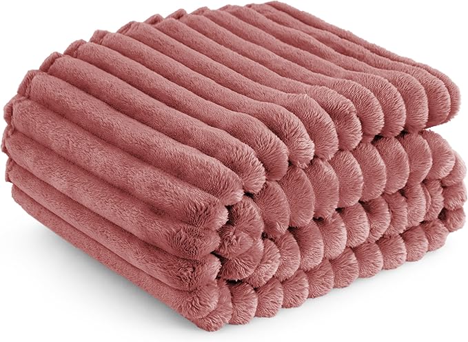 Bedsure GentleSoft Brick Dust Fleece Twin Blanket for Couch - Cozy Soft Blankets for Women, Cute Small Throws for Girls, 60x80 Inches