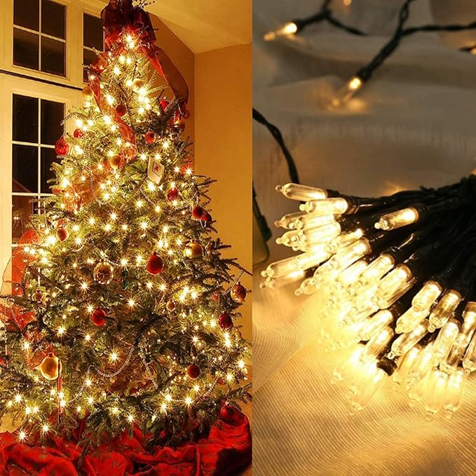 Christmas Lights, Battery Operated String Lights 18ft 50 LED Mini String Lights, Waterproof Lights with Remote Timer 8 Modes, Indoor Outdoor Garden Party Wedding Xmas Tree Decoration, Warm White