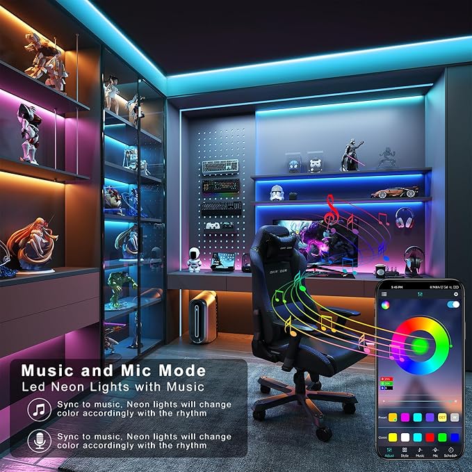 Led Lights for Bedroom 140ft Color Changing RGB Led Strip Lights, DIY Music Sync Led Light Strip with Remote and App Control, Dimmable Led Lights for Room Party Home Cool Things (2 * 70ft)