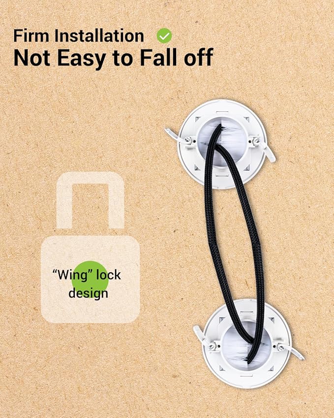 in Wall Cable Management Kit for Wall Mounted TV, Slim Round Wall Cable Pass Through with Hole Saw Drill Attachment for Easy Installation, White 2-Pack