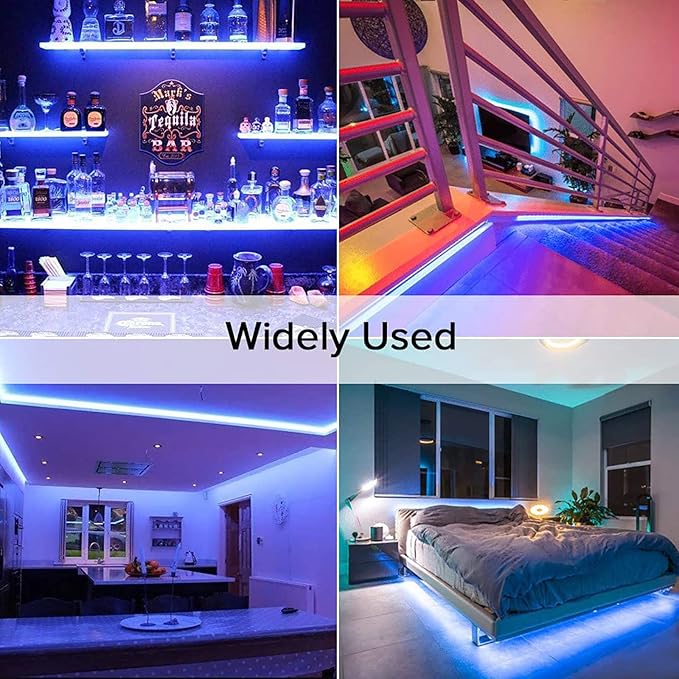 12V 5M/16.4ft LED Strip Light Blue 600LEDs Flexible SMD2835 High Brightness No-Waterproof IP20 LED Tape Lights for Bedroom Christmas Party etc(No Power Supply)