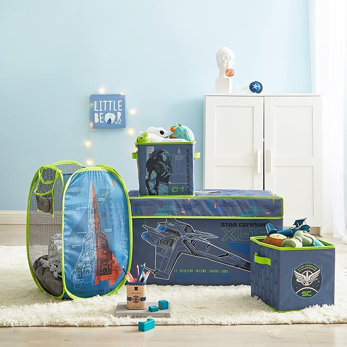 Idea Nuova Pixar Lightyear Collapsible Children’s Toy Storage Trunk, Durable with Lid
