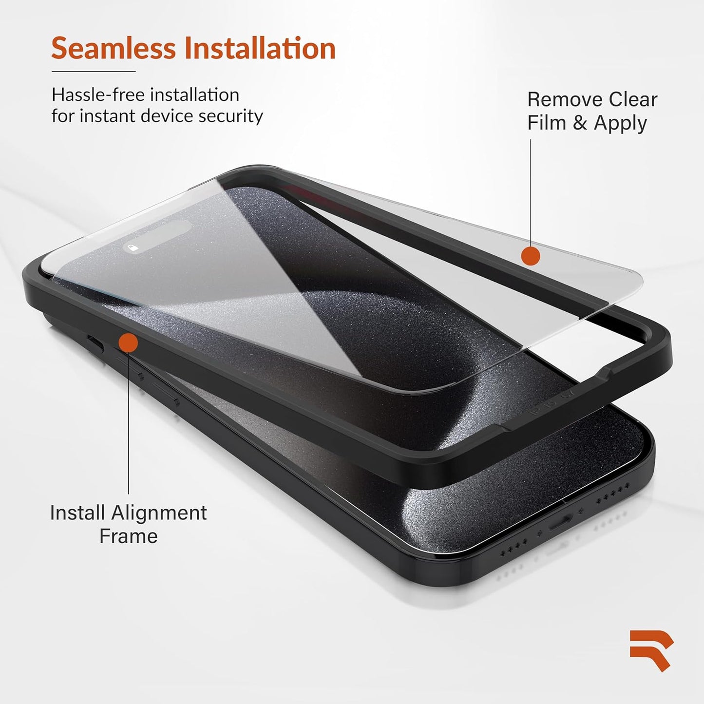 rooCASE Glass Screen Protector for Apple iPhone 15 Pro, (6.1 Inch), Case Friendly Tempered Glass Front Cover