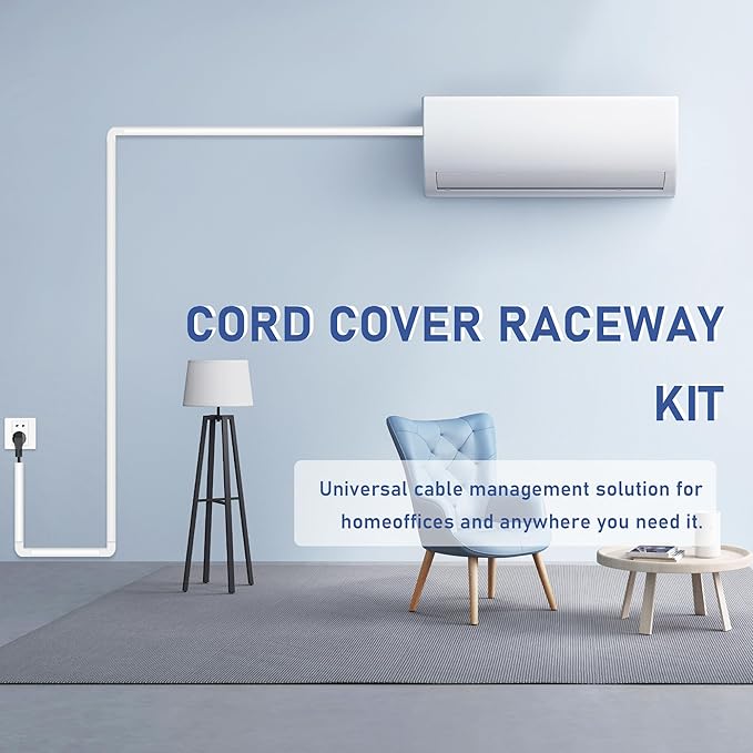Cable Cover Wall - Cord Hiders for TV on Wall, 157 Inches Cable Cover Channel, White