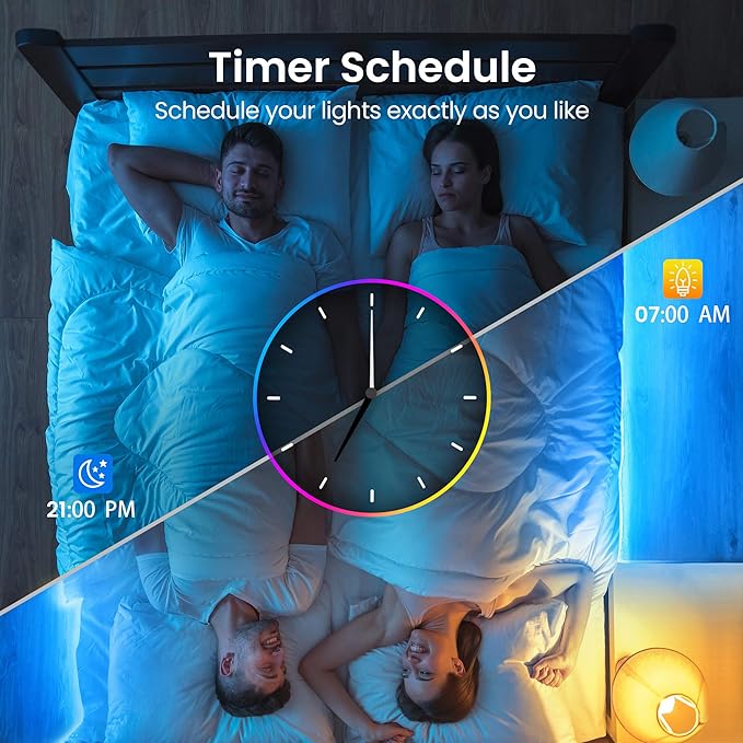 TJOY LED Lights for Bedroom 100ft, RGB Color Changing Led Strip Lighting with Remote and Smart APP Control, Music Sync Rope Lights via Bluetooth for Kitchen, TV, Room Decor