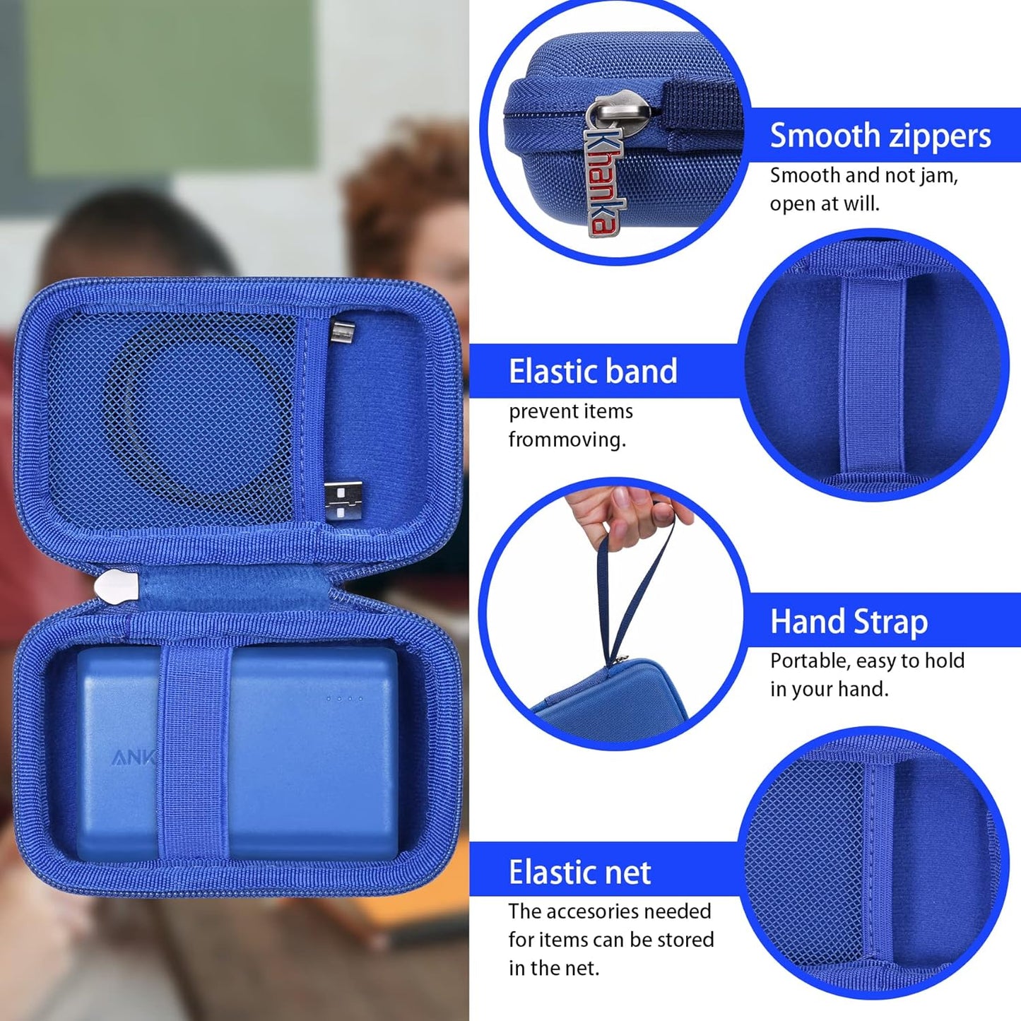 khanka Hard Travel Case for Anker PowerCore Speed 10000 10000mAh QC Charge 3.0 Portable External Charger Battery Power