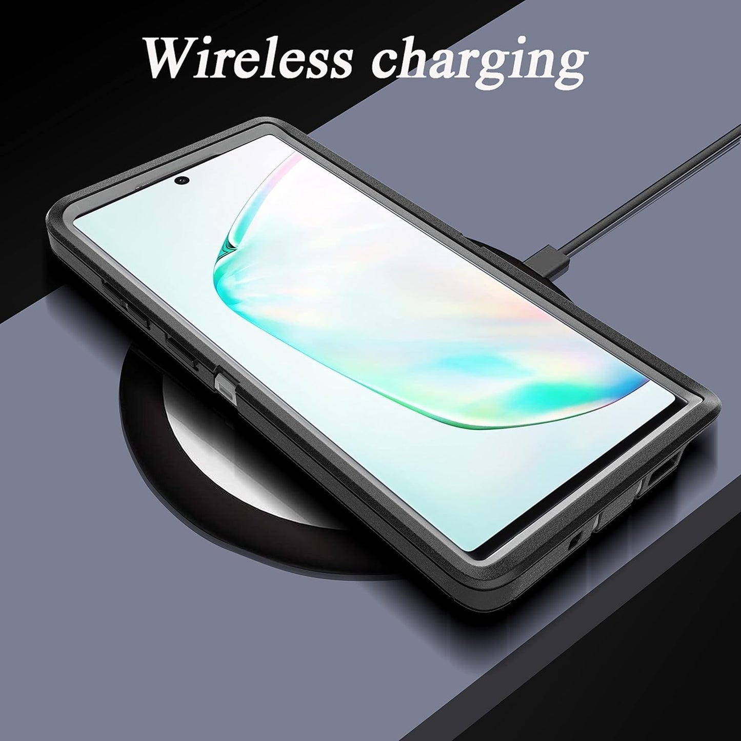 Note 10 Plus Case with Self Healing Flexible TPU Film and Camera Lens Protective Film, YmhxcY Heavy Protection Cover