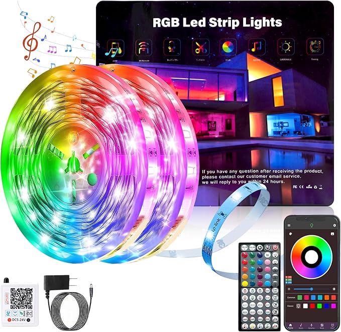 Led Lights for Bedroom 140ft Color Changing RGB Led Strip Lights, DIY Music Sync Led Light Strip with Remote and App Control, Dimmable Led Lights for Room Party Home Cool Things (2 * 70ft)
