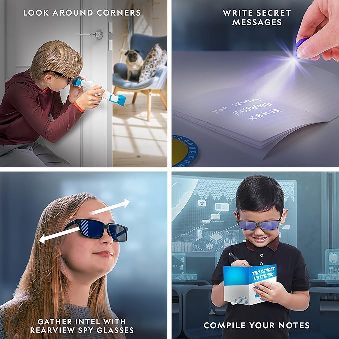 National Geographic Spy Science Kit - Kids Spy Activity Set, Complete 10 Secret Missions with Gadgets for Kids and Gear, Detective Kit, Science Kits, Pretend Play, Spy Halloween Costume