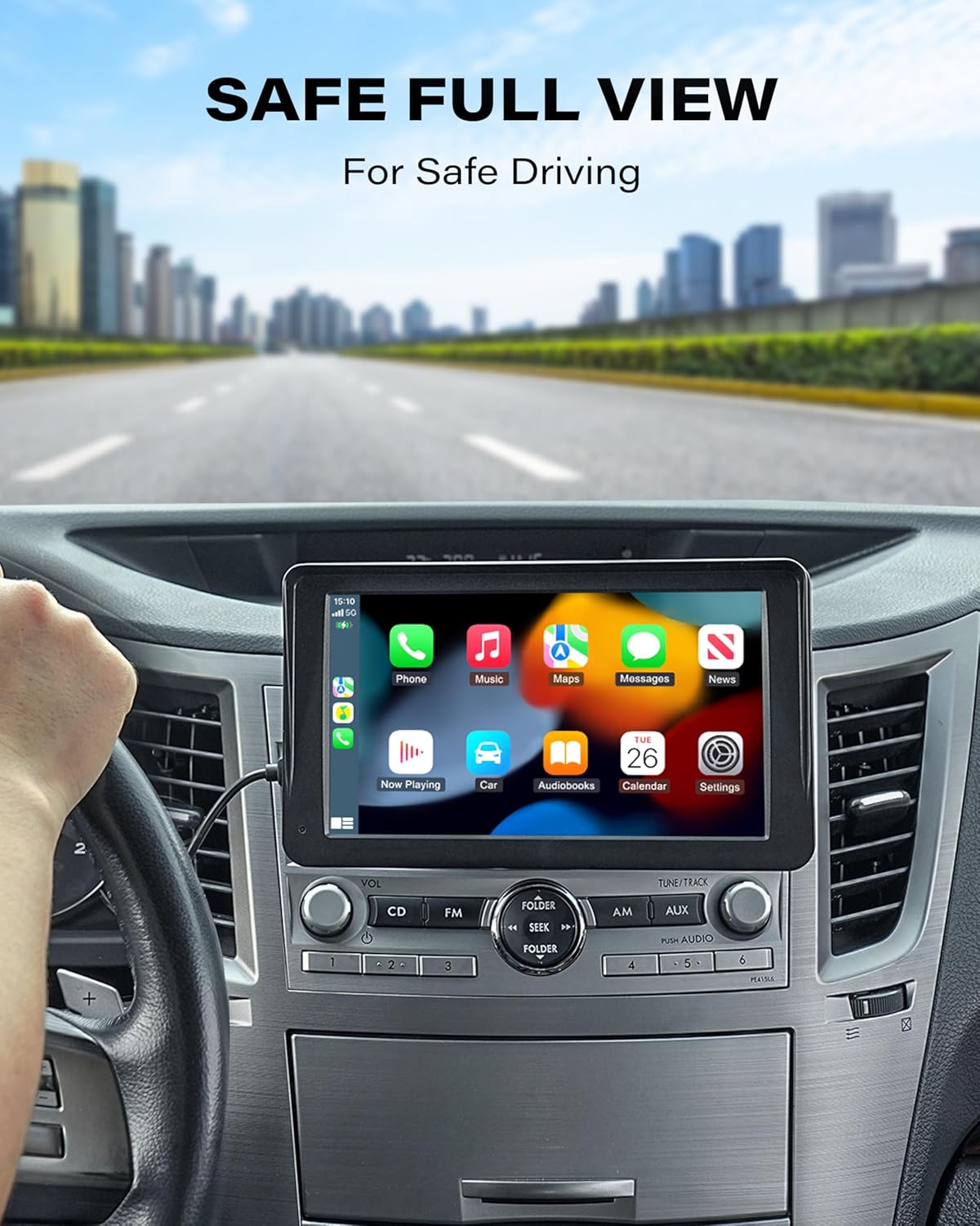 1Zero 360 7-11 Inch CD Slot Mount for CarPlay Screen, Rotation Tool-Free Installation CarPlay CD Mount Compatible