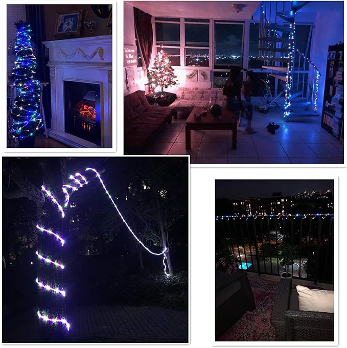 100Ft LED Rope Lights, Cuttable & Connectable Outdoor String Lights Waterproof Decorative Lighting for Indoor/Outdoor, Patio, Backyards, Party, Halloween and Christmas Decorations (Multicolor)