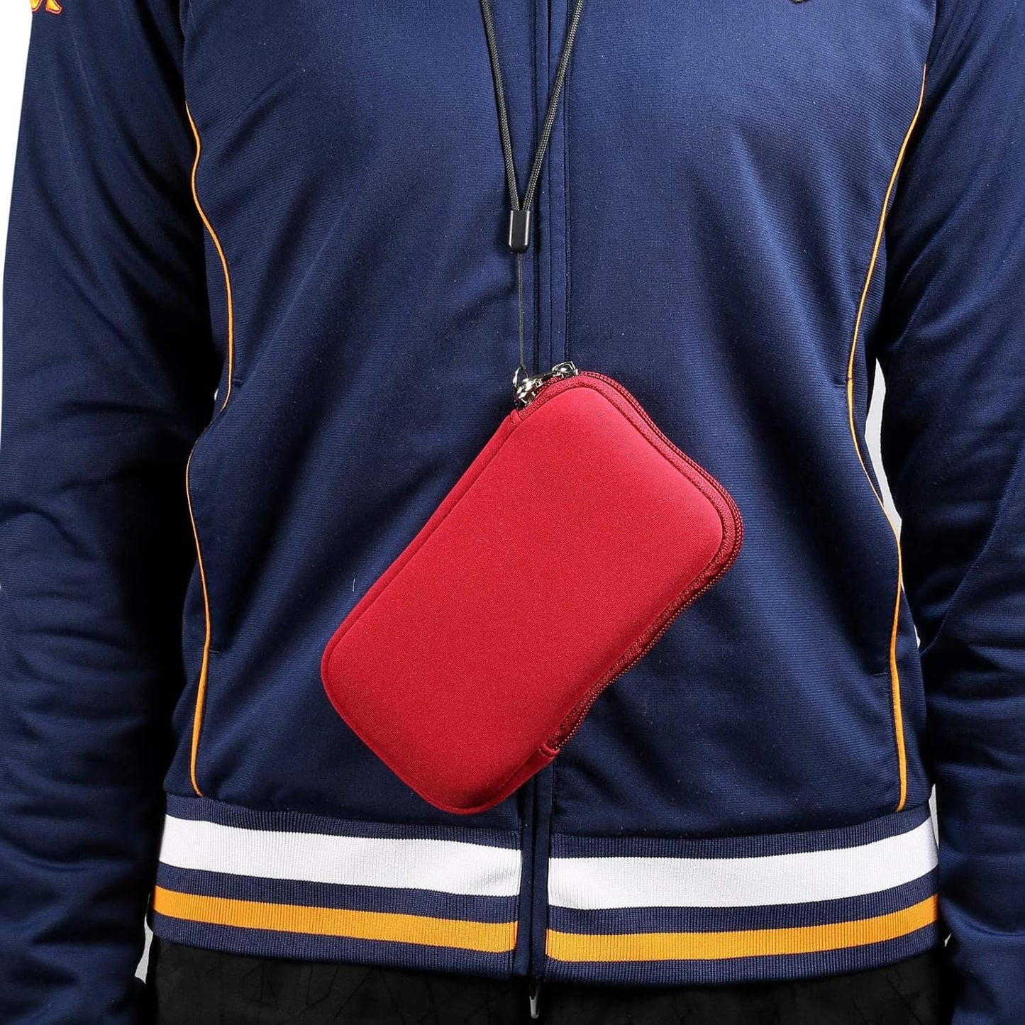 Neoprene Cell Phone Pouch, Soft Elastic Shockproof Mobile Phone Case with Necklace Lanyard for iPhone 12 Pro Max XS