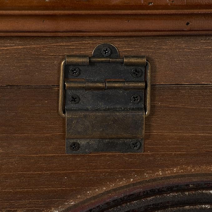 Household Essentials Wooden Arch Trunk Storage Chest, Small, Brown
