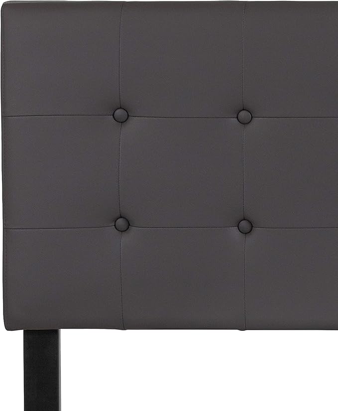 Flash Furniture Lennox Tufted Upholstered Full Size Headboard in Gray Vinyl