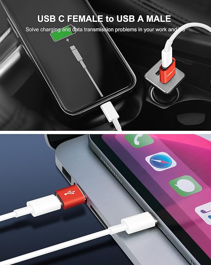 Upgraded USB C Female to USB A Male Adapter,Type C to USB A Charger Cable Converter for Apple iWatch 7 AirPods,MacBook,iPhone 11 12 13 14 Pro Max,iPad mini 6,Samsung Galaxy S20 S21 S22 (3Pack)