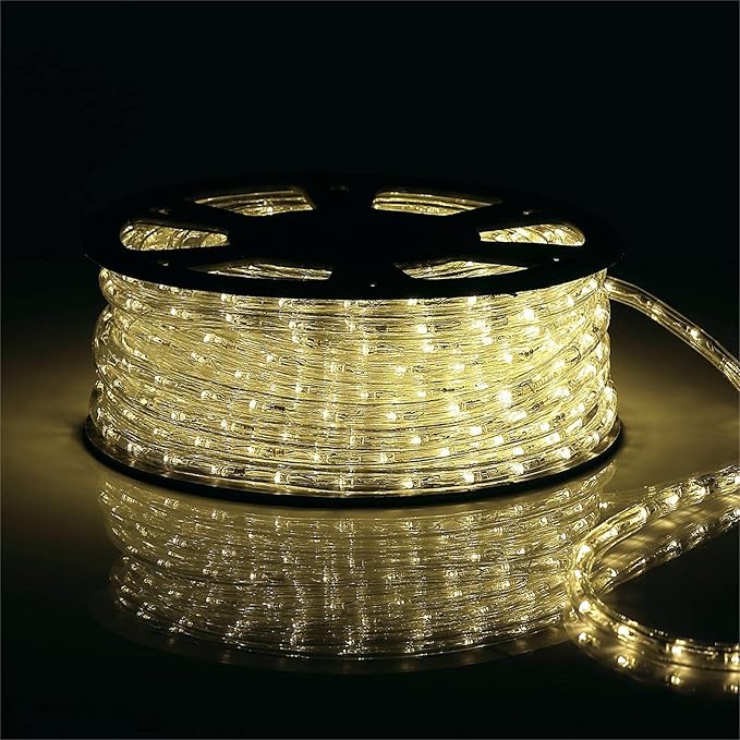 100Ft Rope Lights Outdoor, LED Strip Lights Waterproof Decorative Lighting for Indoor/Outdoor Decorations, Eaves, Backyards Garden, Patio and Bedroom, Christmas Decorations