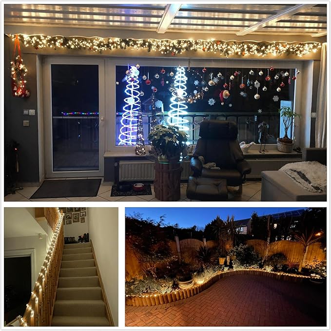 LED Rope Light, 20Ft LED Strip Lights Outdoor Waterproof Decorative Lighting for Indoor/Outdoor Decorations, Deck, Patio, Party and Bedroom Decorations (Wram White)