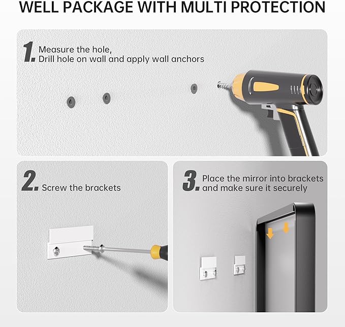 Hasipu Black Bathroom Mirror for Wall, 72 x 32 Inch Metal Framed Bathroom Mirrors for Over Sink, Rectangle Bathroom Vanity Mirror, Anti-Rust, Tempered Glass, Horizontal or Vertical