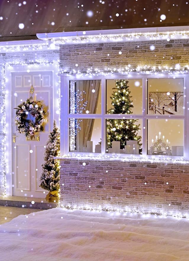 Firecracker Fairy Lights Plug in, 50Feet 1000 LEDs Cluster String Lights Waterproof Silver Wire Starry Firefly Lights for DIY Home Weeding Indoor Outdoor Christmas Tree Decorations, Pure White