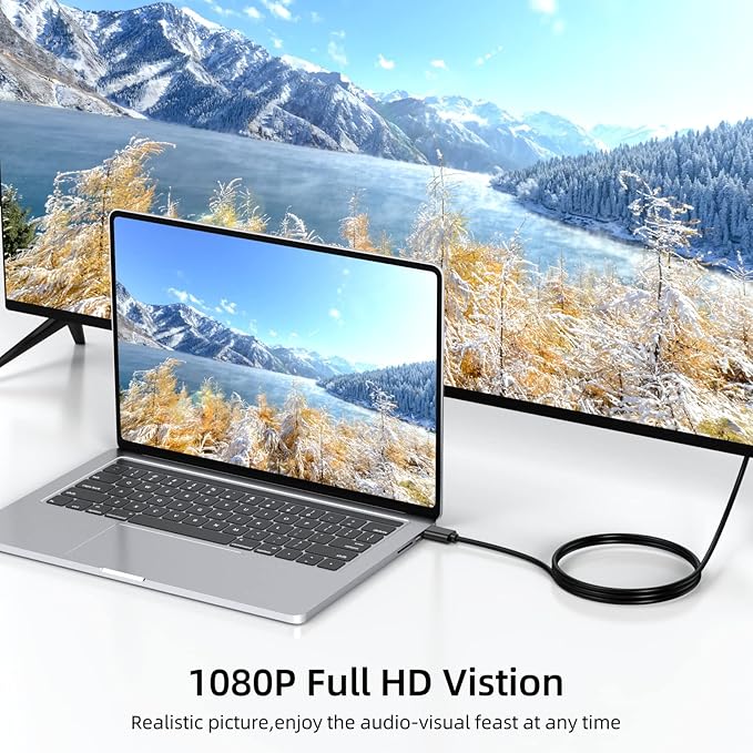 6ft HDMI to VGA Cable 5-Pack, 1080P HD Video, Compatible with Computer, Laptop, Monitor, Projector, HDTV