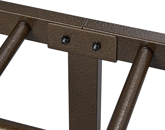 Yaheetech Classic Metal Platform Bed Frame Mattress Foundation with Victorian Style Iron-Art Headboard/Footboard/Under Bed Storage/No Box Spring Needed/King Size Bronze