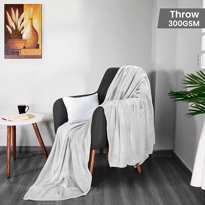 Utopia Bedding Fleece Blanket Throw Size White 300GSM Luxury Anti-Static Fuzzy Soft Microfiber Blanket for Couch, Sofa and Bed (60x50 Inch)