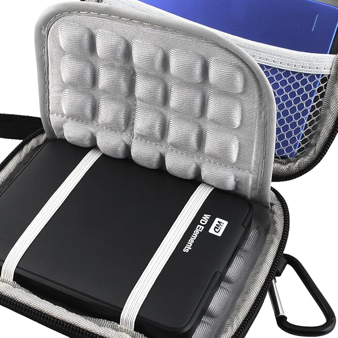 Lacdo Hard Drive Carrying Case for Seagate Portable/Seagate One Touch/Game Drive for PS5 / Ultra Touch Portable External Hard Drive HDD 1TB 2TB 4TB 5TB USB 3.0 Shockproof Travel Bag, Black | HDD, USB 3.0, Shockproof, Travel Bag, Black
