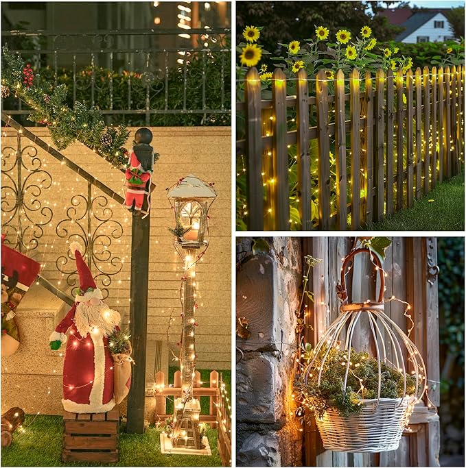 JMEXSUSS 8 Pack 50 LED Fairy Lights Battery Operated String Lights, 16ft Warm White Christmas Fairy Lights Indoor Outdoor Waterproof for Mason Jars Bedroom Party Wedding Christmas Decorations