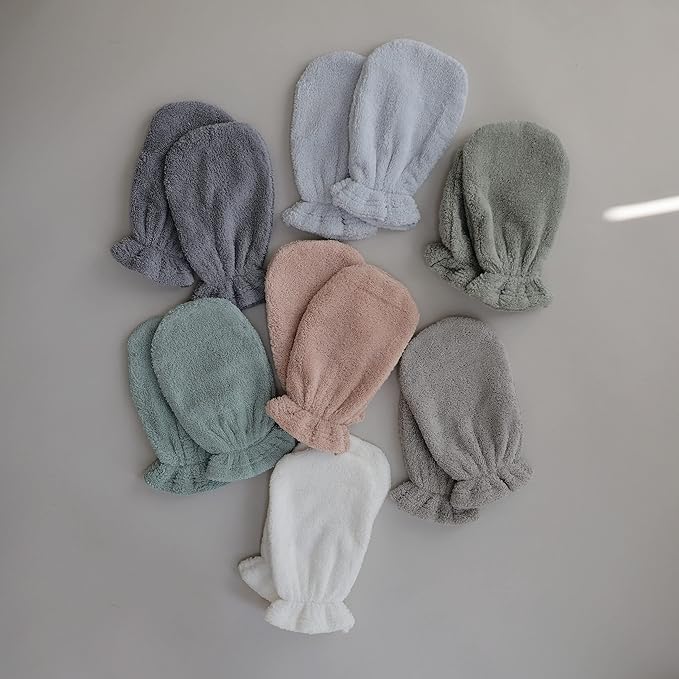 mushie Baby Bath Mitt | Organic Cotton | Pack of 2 (Tradewinds)
