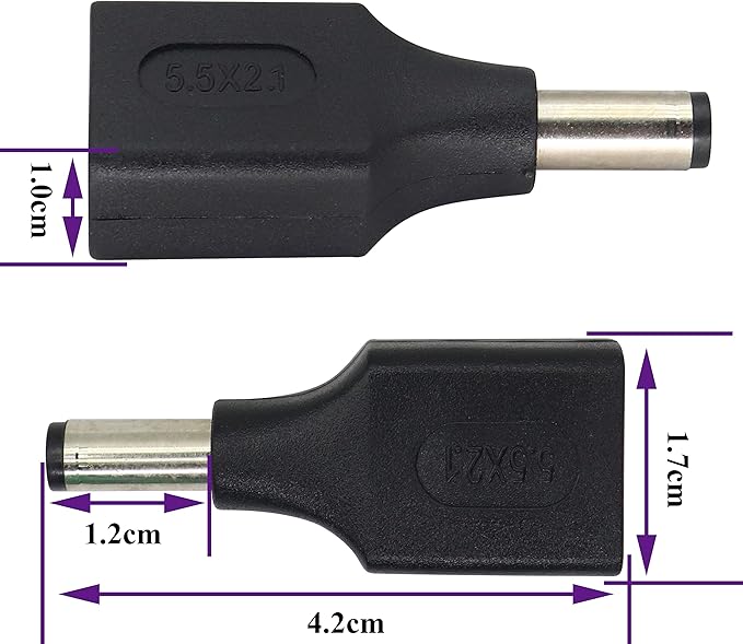 (2 Pack) 5V USB to DC5.5 × 2.1 mm Plug Power Converter Adapter USB 2.0 A Female to DC 5.5×2.1mm Male DC Barrel Power Plug Charger Cord Connector for 5V DC or USB Charging Device(F/5.5×2.1)
