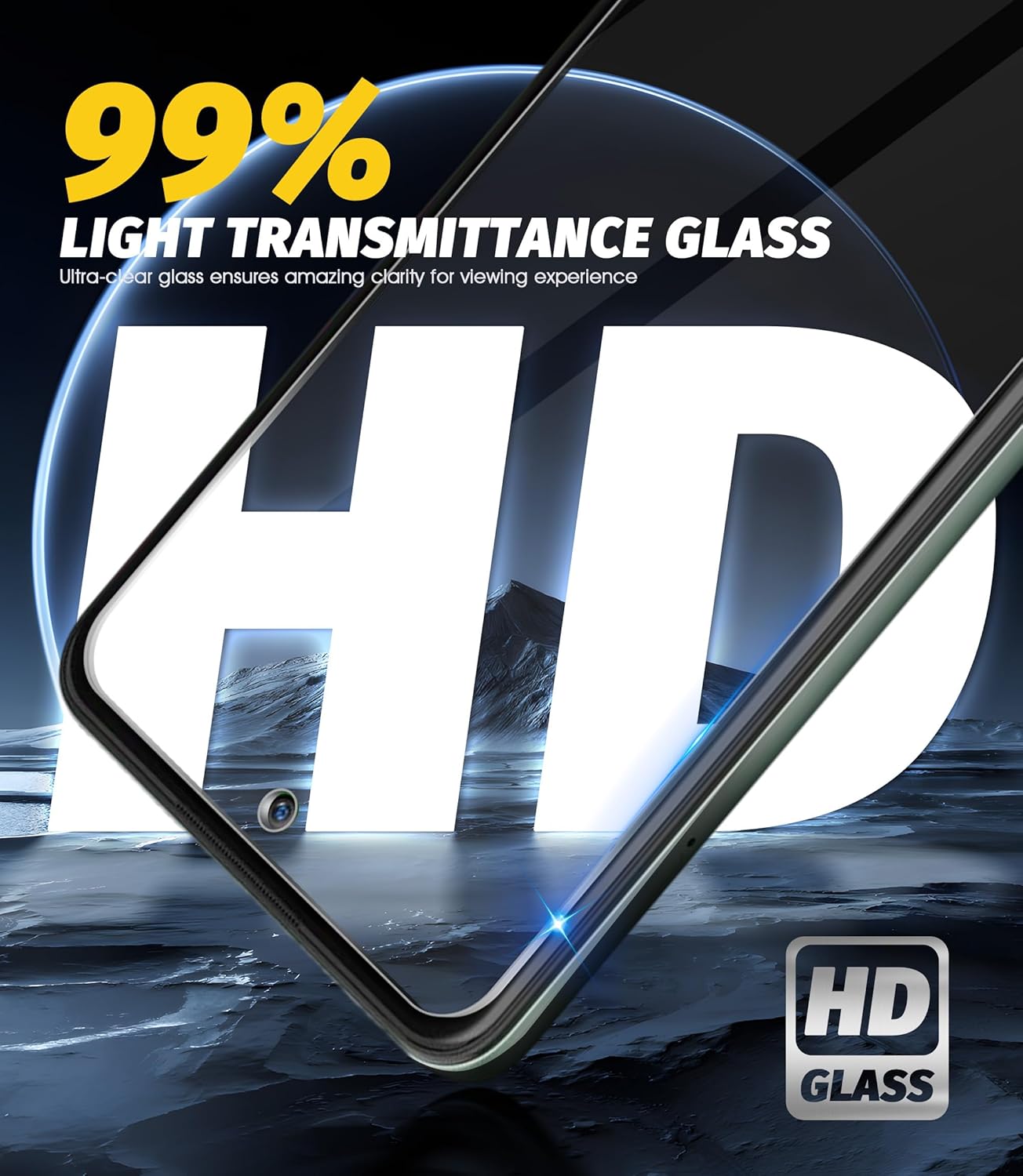 Orzero 3 Pack Tempered Glass Screen Protector for Cricket Outlast/AT&T Jetmore, HD Anti-Scratch, Bubble-Free, Precise